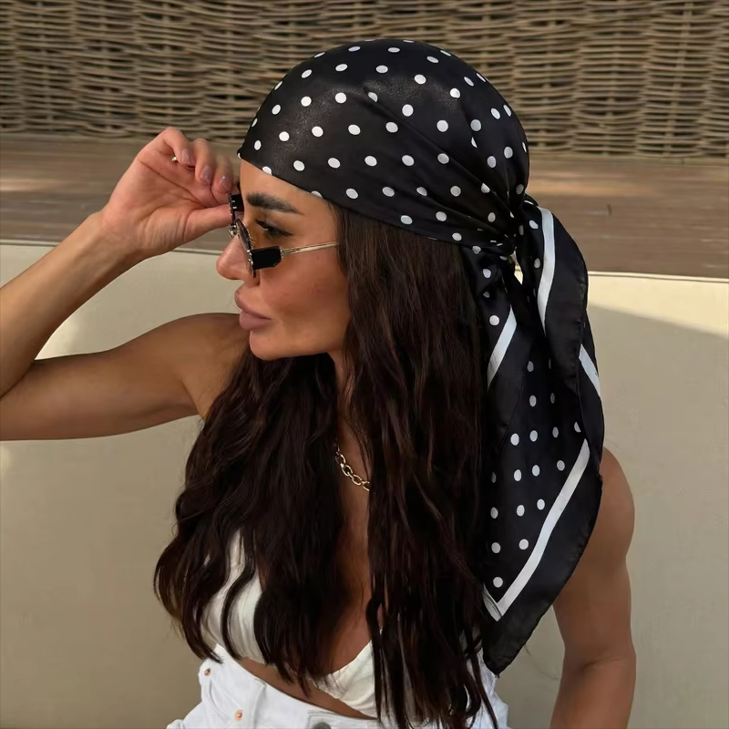 2026 New Dot Print Square Scar - đánh giá và giá Head Wrap Turban