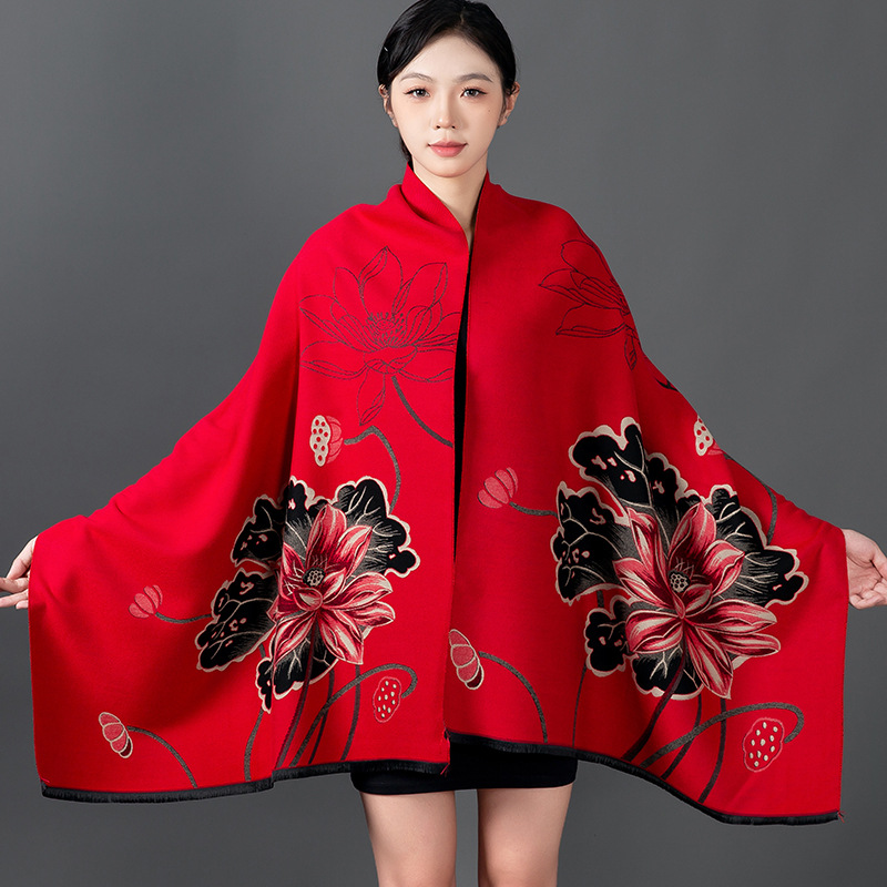 Women Winter Shawl Cashmere Sc - đánh giá và giá Woven Scarf Blanket