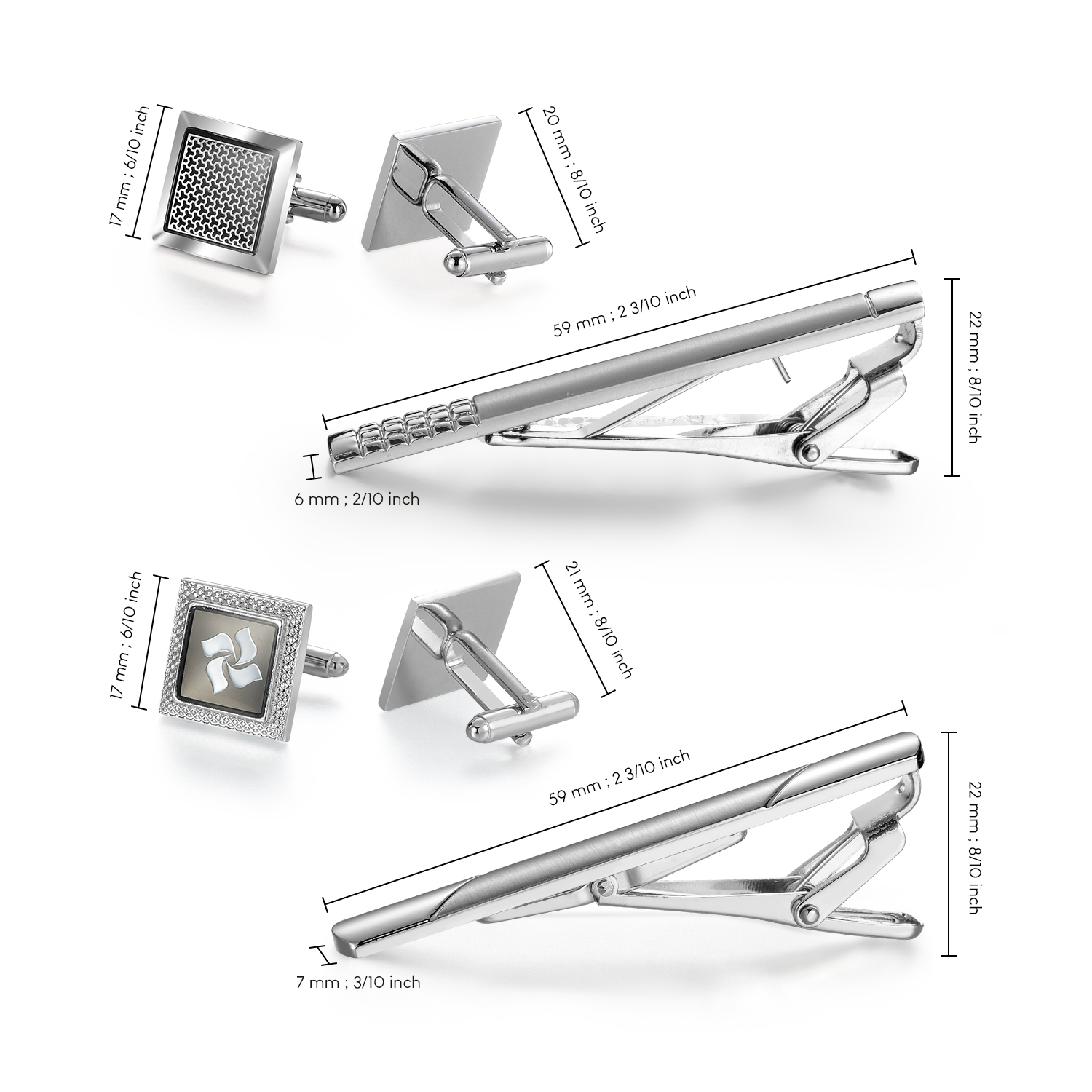 Tie Clip And Cufflink Set To M - đánh giá và giá Tie Clip Silver