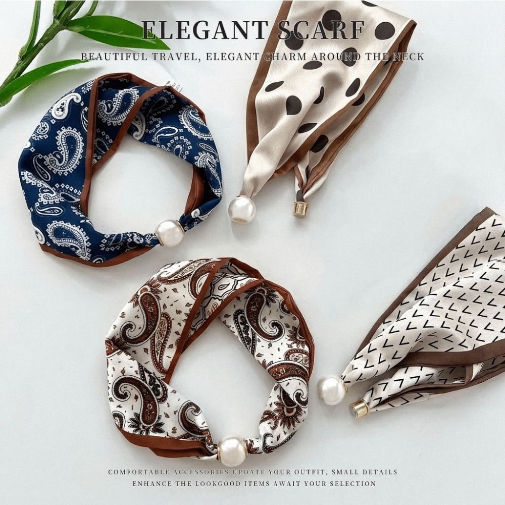 Elegant Magnetic Clasp Pearl S - đánh giá và giá Silk Neck Scarf